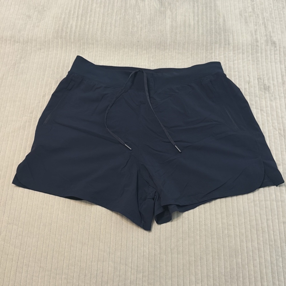 Lululemon License To Train High Rise Shorts 4" Navy Blue Womens 12 LW7CPYS